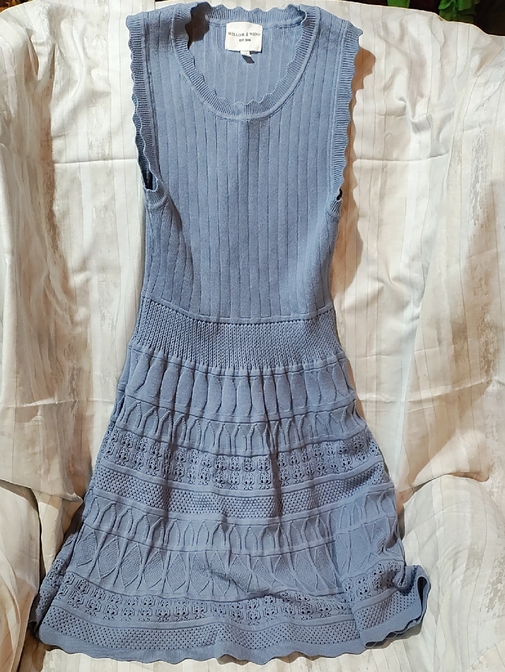 Willow & Wind Sleeveless Knit Dress in Light Blue